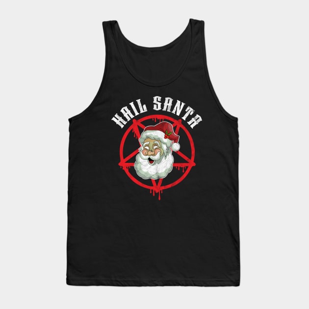 Hail Santa Claus Funny Christmas Metal Tank Top by OrangeMonkeyArt